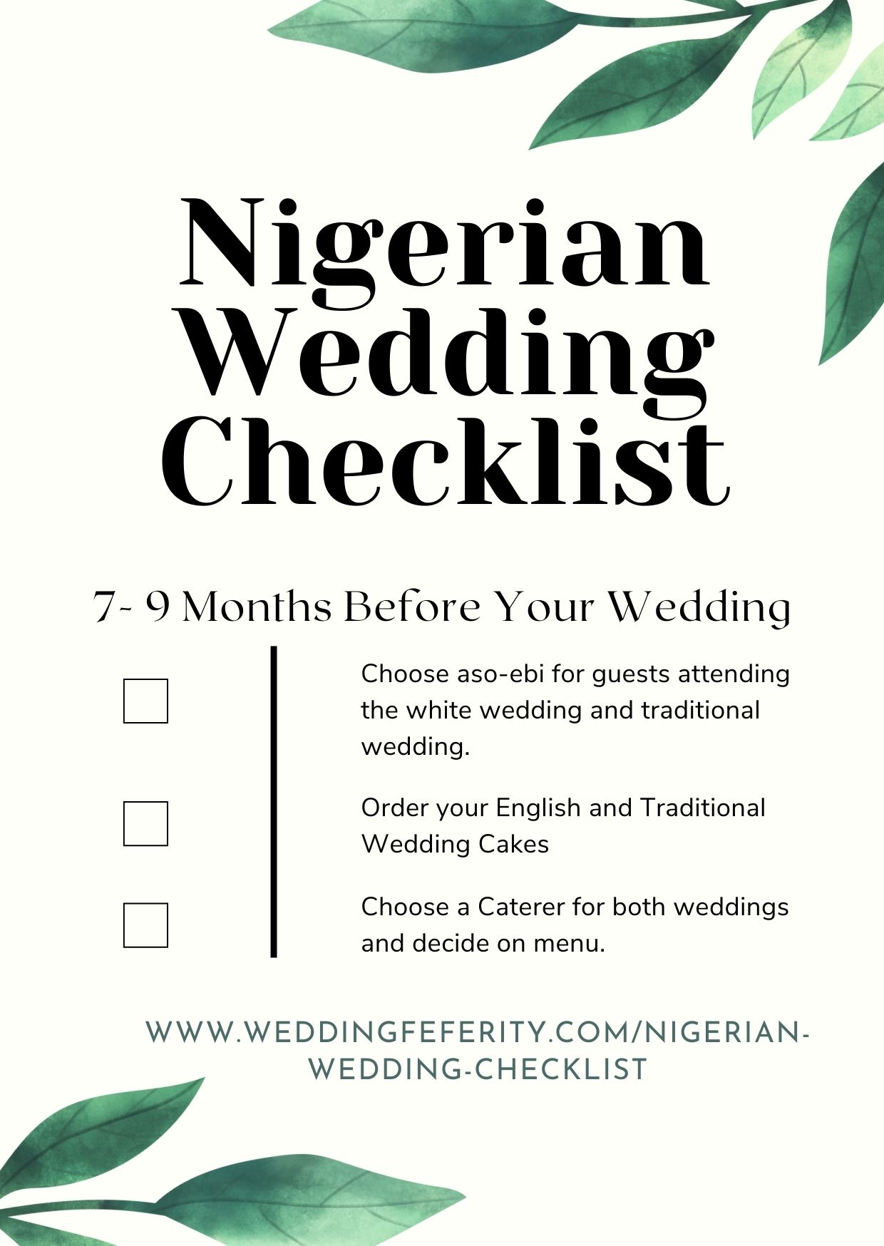 wedding planning list in nigeria checklist